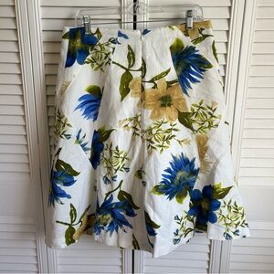 SPRING 🍃 || 55% Linen Floral A-Line Skirt